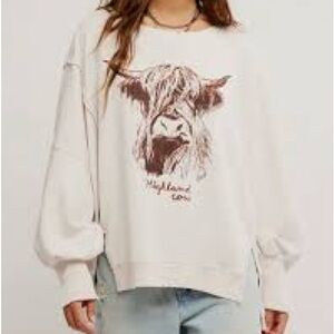 Free People Graphic Camden (Highland Cow) msrp$98 NWT
